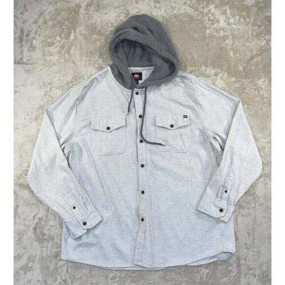 Quiksilver Other - Quiksilver Men's Hooded Halidon Flannel Shirt Jacket cotton Size 2XL